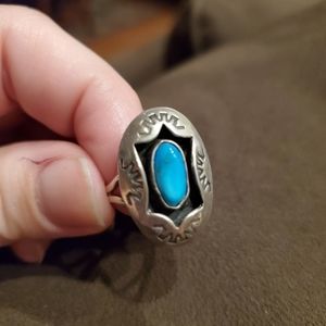 Sterling Silver and Turquoise Shadowbox Ring